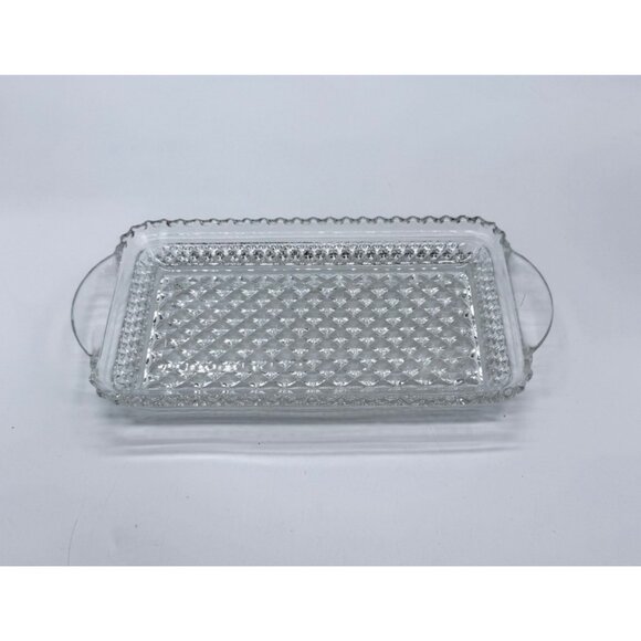 Vintage Wexford  Anchor Hocking Cream and Sugar/Relish/Rolling Tray 9 7/8” - Picture 1 of 8